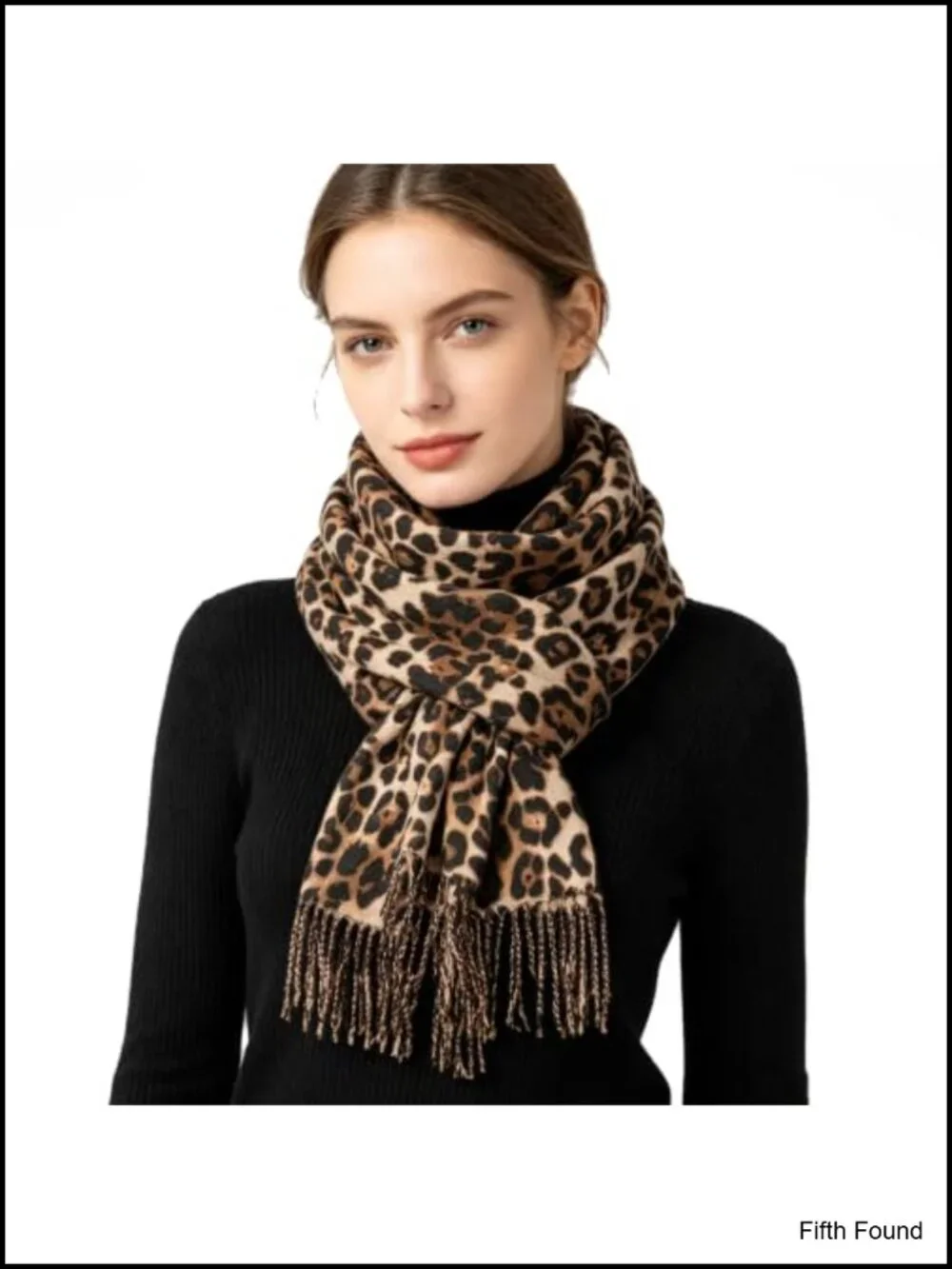 Soft Warm Double-sided Tassels Shawl Wraps Leopard Print Winter Scarf